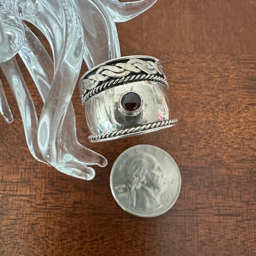 Handmade Sterling Garnet Ring